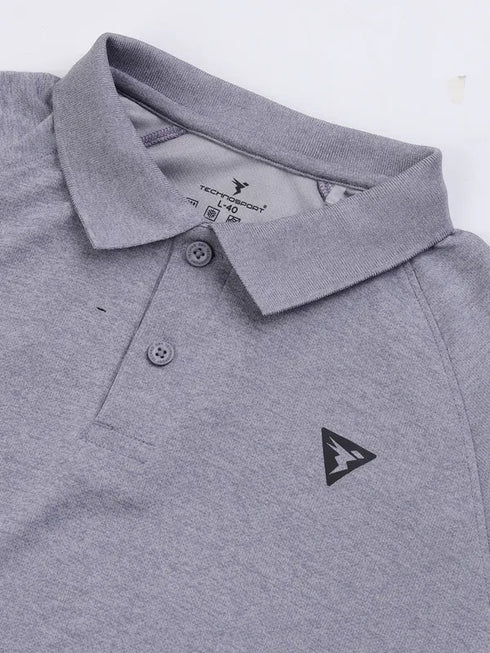 Men Melange Slim Fit Polo T-shirt with DOUBLE COOL