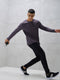 Men Melange Slim Fit Crew Neck T-shirt with DOUBLE COOL