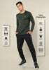 Men Melange Slim Fit Crew Neck T-shirt with DOUBLE COOL