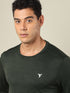 Men Melange Slim Fit Crew Neck T-shirt with DOUBLE COOL