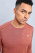 Men Melange Slim Fit Crew Neck T-shirt with DOUBLE COOL