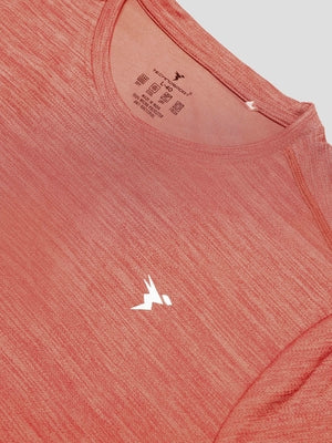 Men Melange Slim Fit Crew Neck T-shirt with DOUBLE COOL