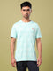 Men Jacquard Slim Fit Crew Neck T-shirt with DOUBLE COOL