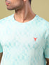 Men Jacquard Slim Fit Crew Neck T-shirt with DOUBLE COOL