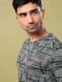 Men Jacquard Slim Fit Crew Neck T-shirt with DOUBLE COOL