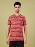 Men Jacquard Slim Fit Crew Neck T-shirt with DOUBLE COOL