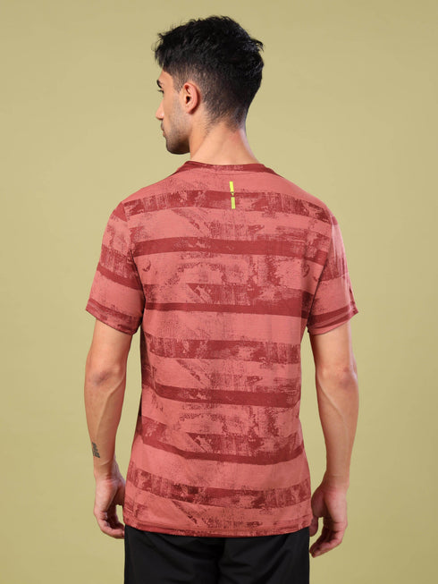 Men Jacquard Slim Fit Crew Neck T-shirt with DOUBLE COOL