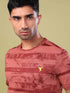 Men Jacquard Slim Fit Crew Neck T-shirt with DOUBLE COOL