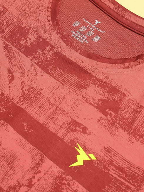 Men Jacquard Slim Fit Crew Neck T-shirt with DOUBLE COOL