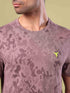 Men Jacquard Slim Fit Crew Neck T-shirt with DOUBLE COOL