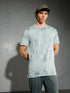 Men Jacquard Slim Fit Crew Neck T-shirt with DOUBLE COOL