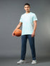 Men Jacquard Slim Fit Crew Neck T-shirt with DOUBLE COOL