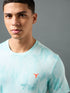 Men Jacquard Slim Fit Crew Neck T-shirt with DOUBLE COOL
