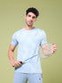 Men Jacquard Slim Fit Crew Neck T-shirt with DOUBLE COOL
