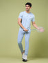 Men Jacquard Slim Fit Crew Neck T-shirt with DOUBLE COOL