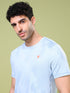 Men Jacquard Slim Fit Crew Neck T-shirt with DOUBLE COOL