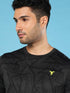 Men Jacquard Slim Fit Crew Neck T-shirt with DOUBLE COOL