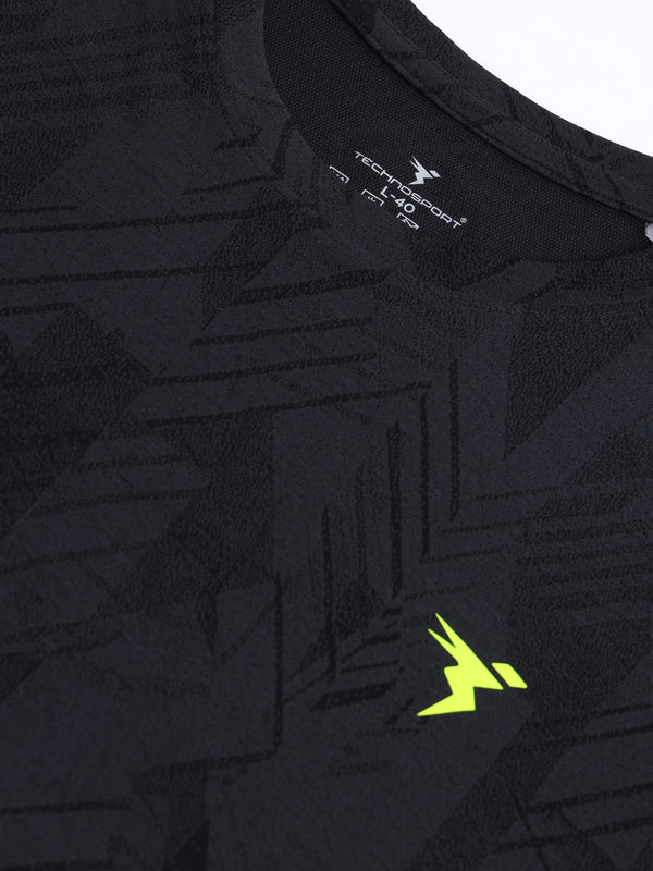 Men Jacquard Slim Fit Crew Neck T-shirt with DOUBLE COOL