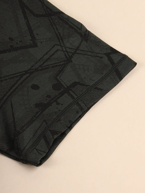 Men Jacquard Slim Fit Crew Neck T-shirt with DOUBLE COOL