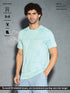 Men Jacquard Slim Fit Crew Neck T-shirt with DOUBLE COOL