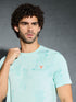 Men Jacquard Slim Fit Crew Neck T-shirt with DOUBLE COOL