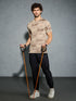 Men Jacquard Slim Fit Crew Neck T-shirt with DOUBLE COOL