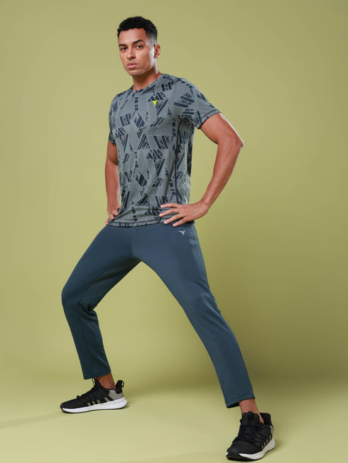 Men Jacquard Slim Fit Crew Neck T-shirt with DOUBLE COOL