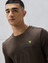 Men Jacquard Slim Fit Crew Neck T-shirt with DOUBLE COOL