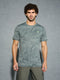 Men Jacquard Slim Fit Crew Neck T-shirt with DOUBLE COOL