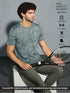 Men Jacquard Slim Fit Crew Neck T-shirt with DOUBLE COOL