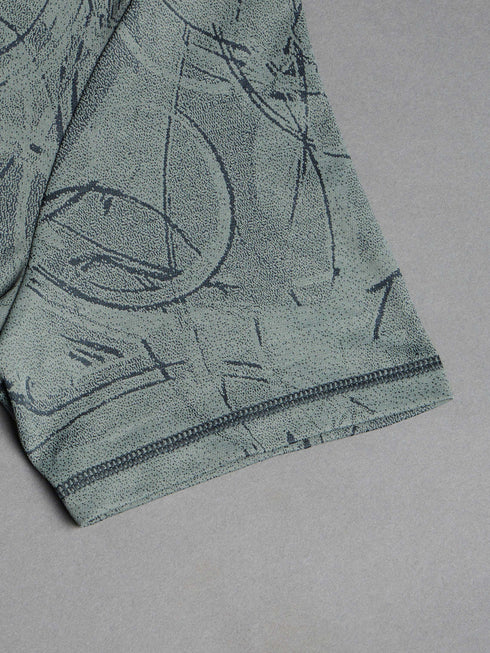 Men Jacquard Slim Fit Crew Neck T-shirt with DOUBLE COOL