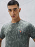 Men Jacquard Slim Fit Crew Neck T-shirt with DOUBLE COOL