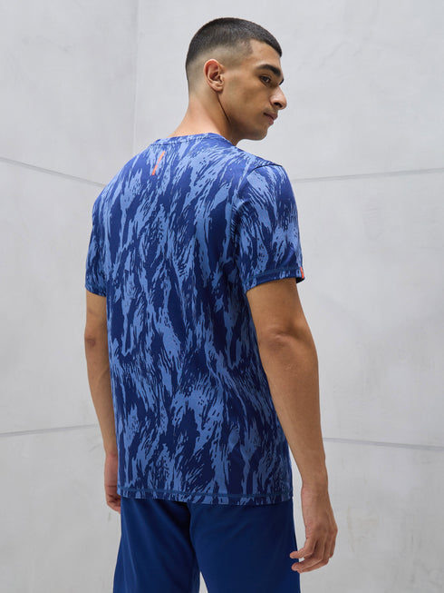 Men Jacquard Slim Fit Crew Neck T-shirt with DOUBLE COOL