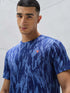 Men Jacquard Slim Fit Crew Neck T-shirt with DOUBLE COOL
