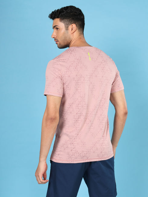 Men Jacquard Slim Fit Crew Neck T-shirt with DOUBLE COOL