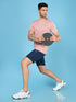 Men Jacquard Slim Fit Crew Neck T-shirt with DOUBLE COOL
