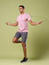 Men Jacquard Slim Fit Crew Neck T-shirt with DOUBLE COOL