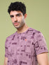 Men Jacquard Slim Fit Crew Neck T-shirt with DOUBLE COOL