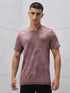 Men Jacquard Slim Fit Crew Neck T-shirt with DOUBLE COOL