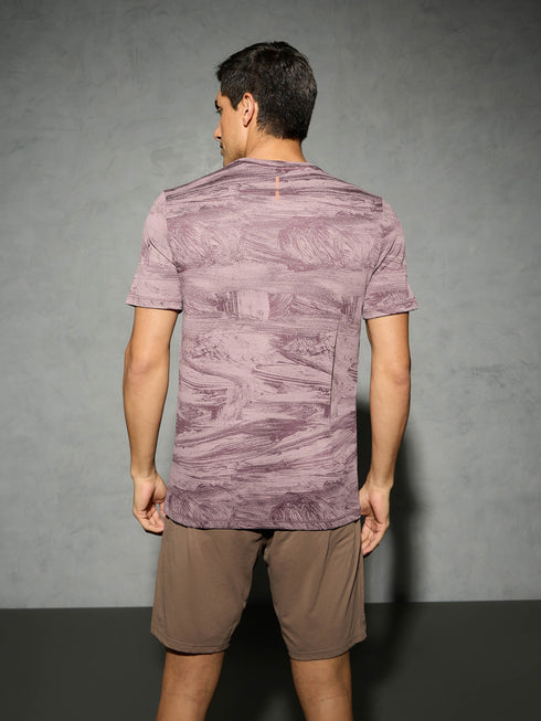 Men Jacquard Slim Fit Crew Neck T-shirt with DOUBLE COOL