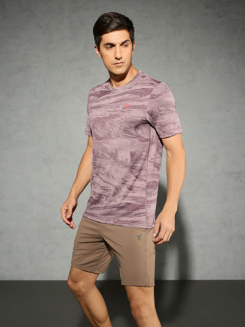 Men Jacquard Slim Fit Crew Neck T-shirt with DOUBLE COOL