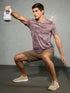 Men Jacquard Slim Fit Crew Neck T-shirt with DOUBLE COOL