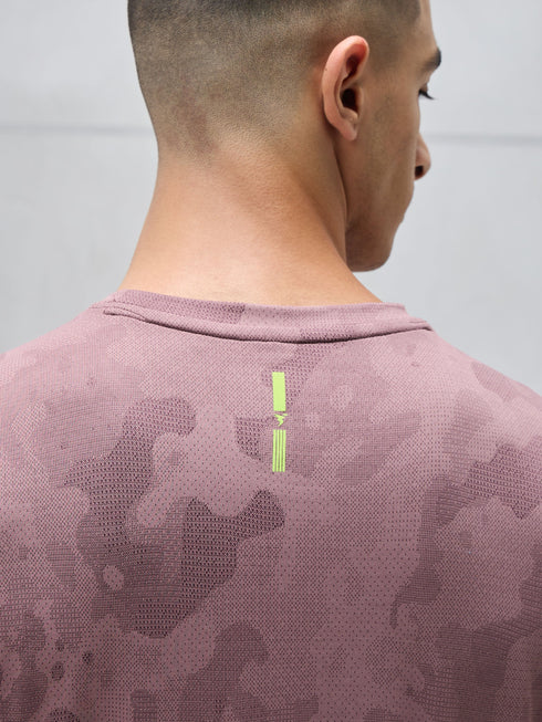 Men Jacquard Slim Fit Crew Neck T-shirt with DOUBLE COOL