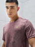 Men Jacquard Slim Fit Crew Neck T-shirt with DOUBLE COOL