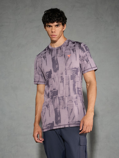 Men Jacquard Slim Fit Crew Neck T-shirt with DOUBLE COOL