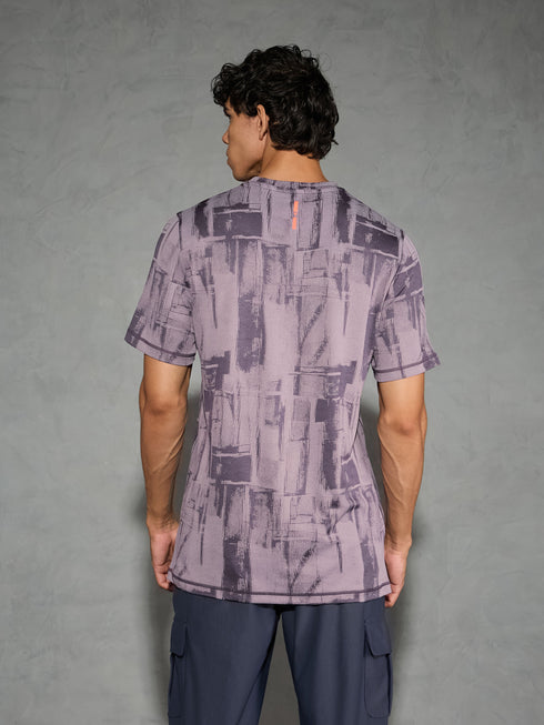 Men Jacquard Slim Fit Crew Neck T-shirt with DOUBLE COOL