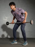 Men Jacquard Slim Fit Crew Neck T-shirt with DOUBLE COOL