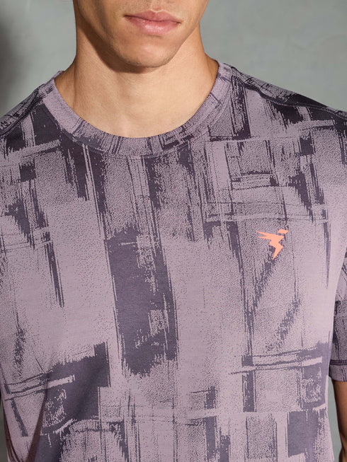 Men Jacquard Slim Fit Crew Neck T-shirt with DOUBLE COOL