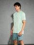 Men Jacquard Slim Fit Crew Neck T-shirt with DOUBLE COOL