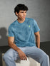 Men Jacquard Slim Fit Crew Neck T-shirt with DOUBLE COOL